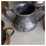 Box of copper, brass and silver ton...