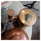 Box of copper, brass and silver ton...