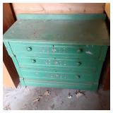 Green painted Solid Wood 3 drawer d...