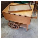 Solid Wood 19" Round Vintage Revolv...