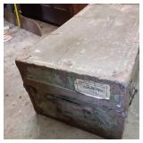 Vintage Green luggage trunk with br...