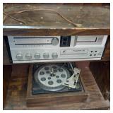 Solid Wood Vintage Stereo Console u...
