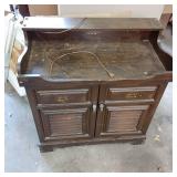 Solid Wood Vintage Stereo Console u...
