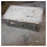 Vintage Green luggage trunk with br...