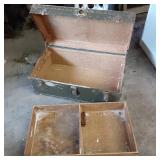 Vintage Green luggage trunk with br...
