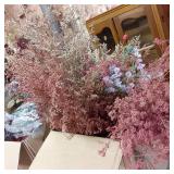 3 boxes of dried or faux flower arr...