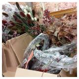 3 boxes of dried or faux flower arr...