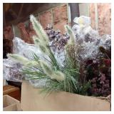 3 boxes of dried or faux flower arr...