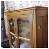 Vintage wood Display Hutch with 2 g...