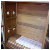 Vintage wood Display Hutch with 2 g...