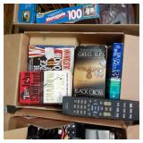4 boxes filled with Books, puzzles,...