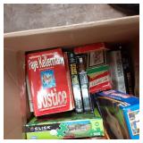 4 boxes filled with Books, puzzles,...