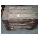 Vintage Wood and Metal Storage Trun...