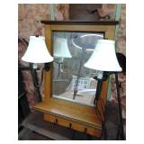 Solid Wood and antique bronze Lamp ...