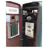 Antique Tall Heavy Duty Metal "Wayne" Gas pump Approximate measurements 23x72x17" *functionality is unknown *