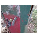 Antique Heavy Duty Metal Short Gas pump Approximate measurements: 20.5x57x17.5"  *functionality is unknown*