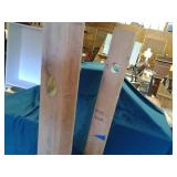 2 handmade wooden coat racks along ...