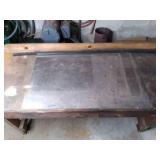 Vintage work bench, partial metal t...