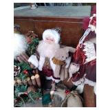 Large box of Holiday decor Bear and...