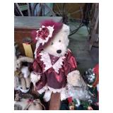 Large box of Holiday decor Bear and...