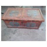 Antique Solid Wood Trunk has handle...