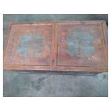 Antique Solid Wood Trunk has handle...