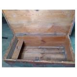 Antique Solid Wood Trunk has handle...