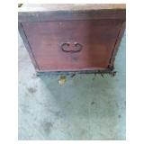 Antique Solid Wood Trunk has handle...