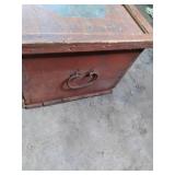 Antique Solid Wood Trunk has handle...
