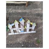 Wood Small bench, birdhouse and oth...
