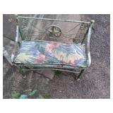 (2) vintage chairs, metal small ben...
