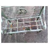 (2) vintage chairs, metal small ben...