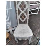 (2) vintage chairs, metal small ben...