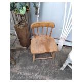 (2) vintage chairs, metal small ben...