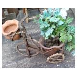 (2) vintage chairs, metal small ben...