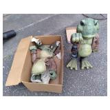 Outdoor Frog Statue 28" & Broken ad...