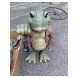 Outdoor Frog Statue 28" & Broken ad...
