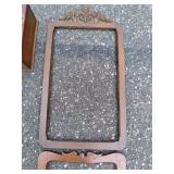 (2) wood Frames, wood coat rack wit...