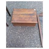 (2) wood Frames, wood coat rack wit...