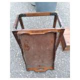 (2) wood Frames, wood coat rack wit...