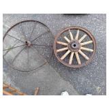 (2) Wagon wheels 29.5" & 21"...