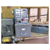 Chainsaw vase, small metal file cab...