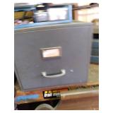 Chainsaw vase, small metal file cab...