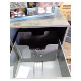 Chainsaw vase, small metal file cab...