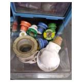 Chainsaw vase, small metal file cab...