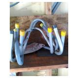 Lot of funnels, car fluids, paint, ...