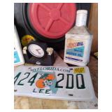 water meter, vintage license plates...