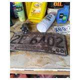 water meter, vintage license plates...