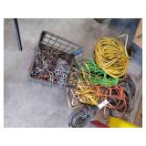Extension cords, and bin with multi...