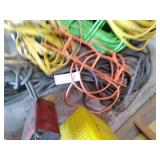 Extension cords, and bin with multi...